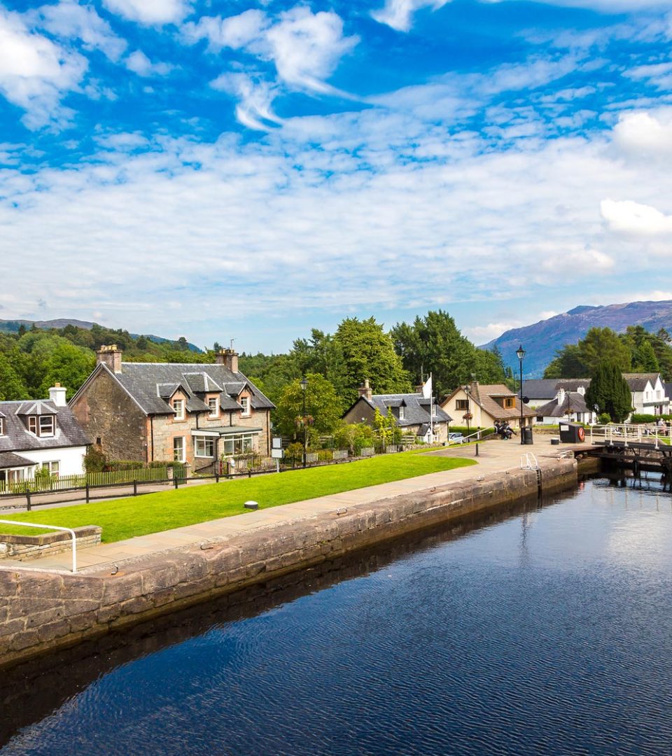 The village of Fort Augustus and the Caledonian Canal