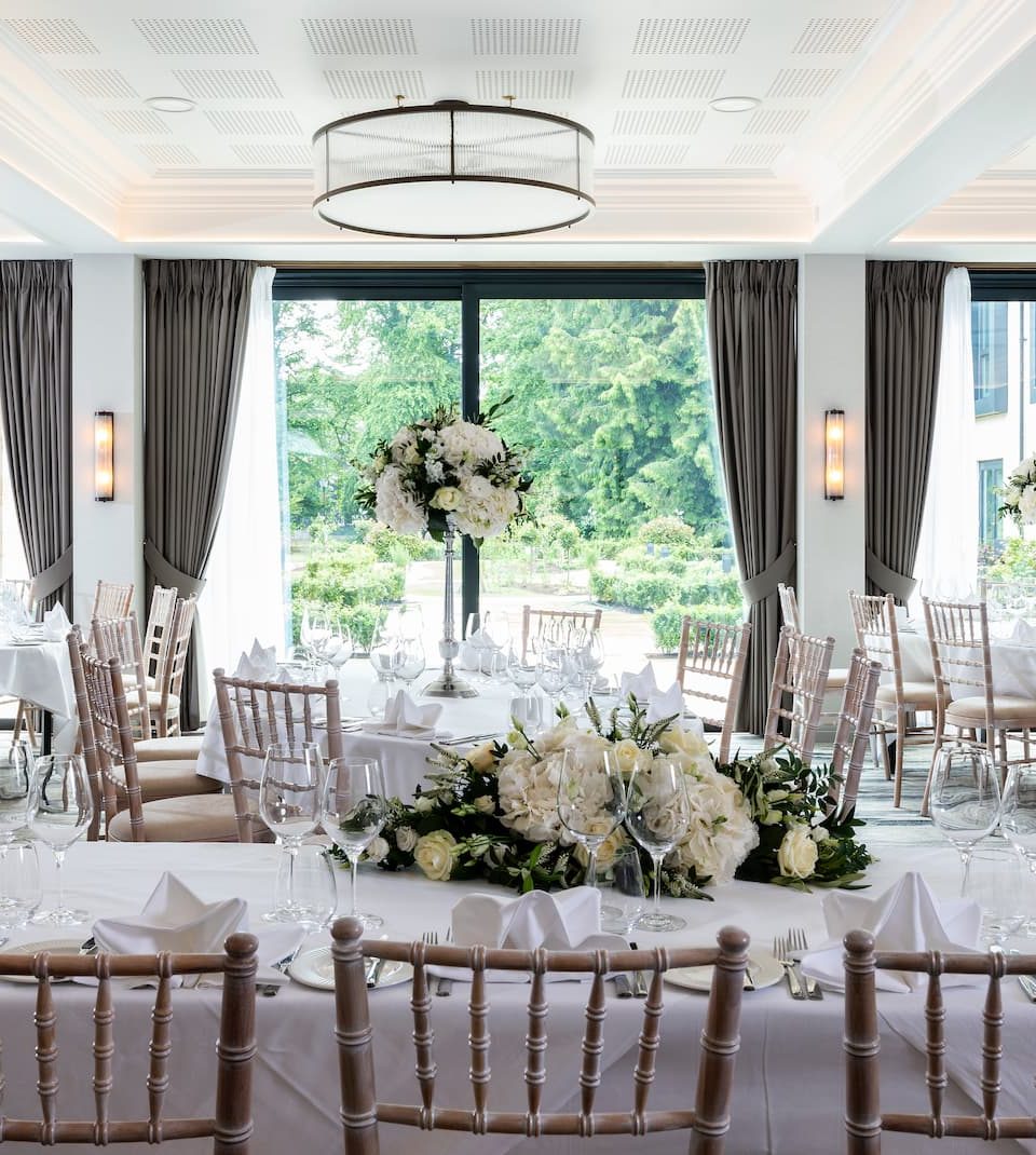 Riverbank Room set up for a wedding