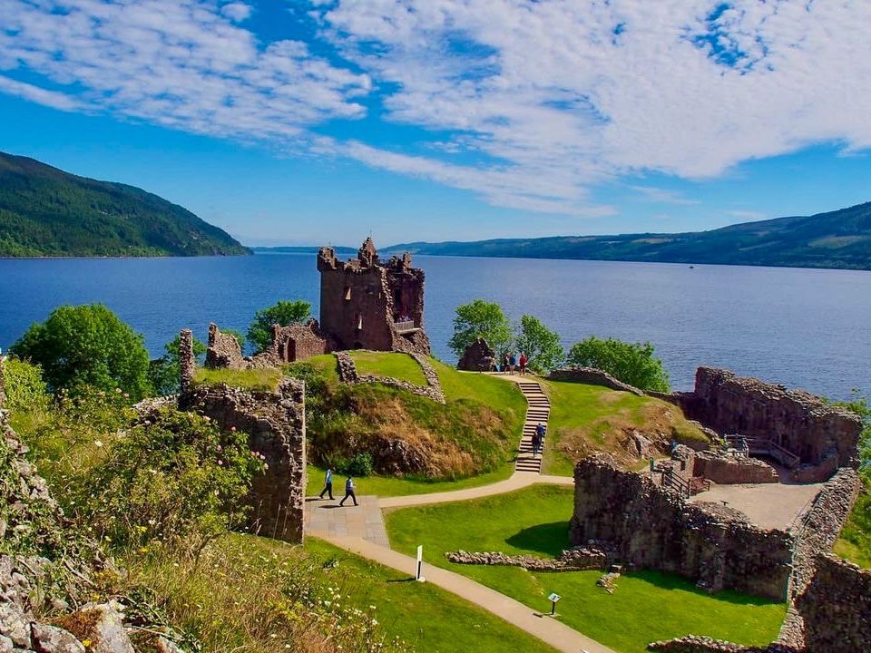 View of Urquhart Castle overlooking Loch Ness