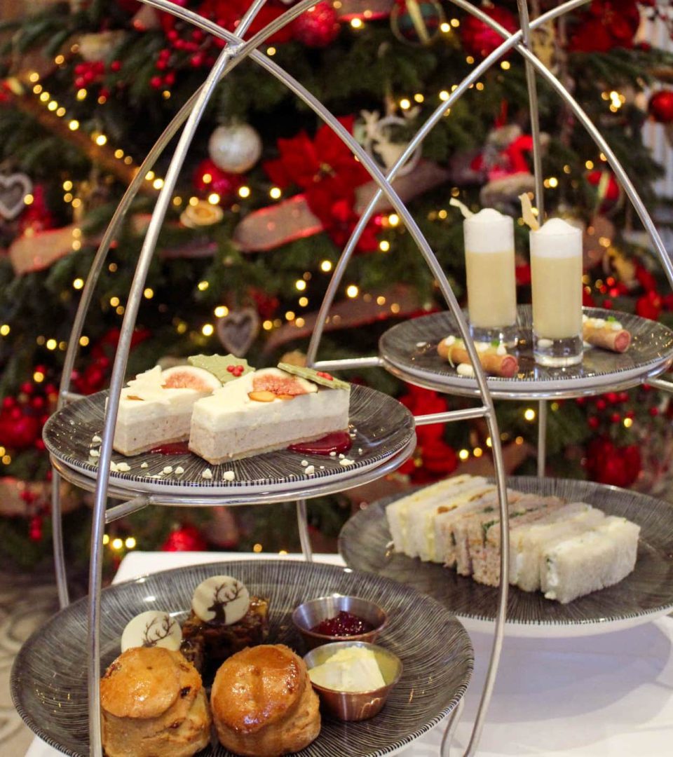 Festive Afternoon Tea in Lounge by Christmas Tree