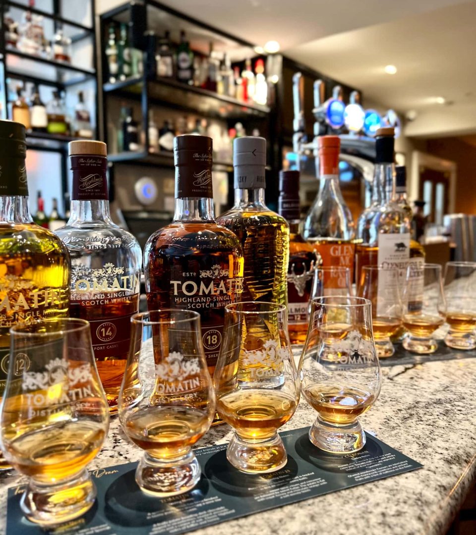 Ness Walk Whisky Flights on the Torrish Bar