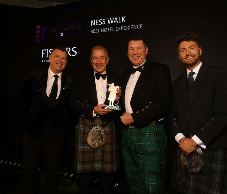 Sean Batty and Event Sponsor Fishers present Ness Walk with award