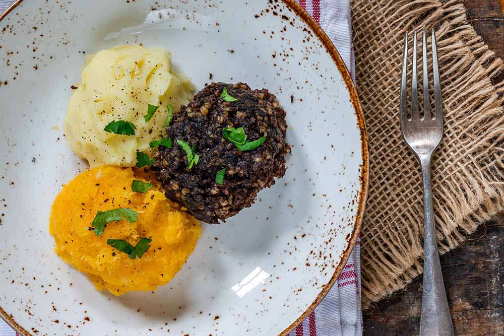 A haggis meal.