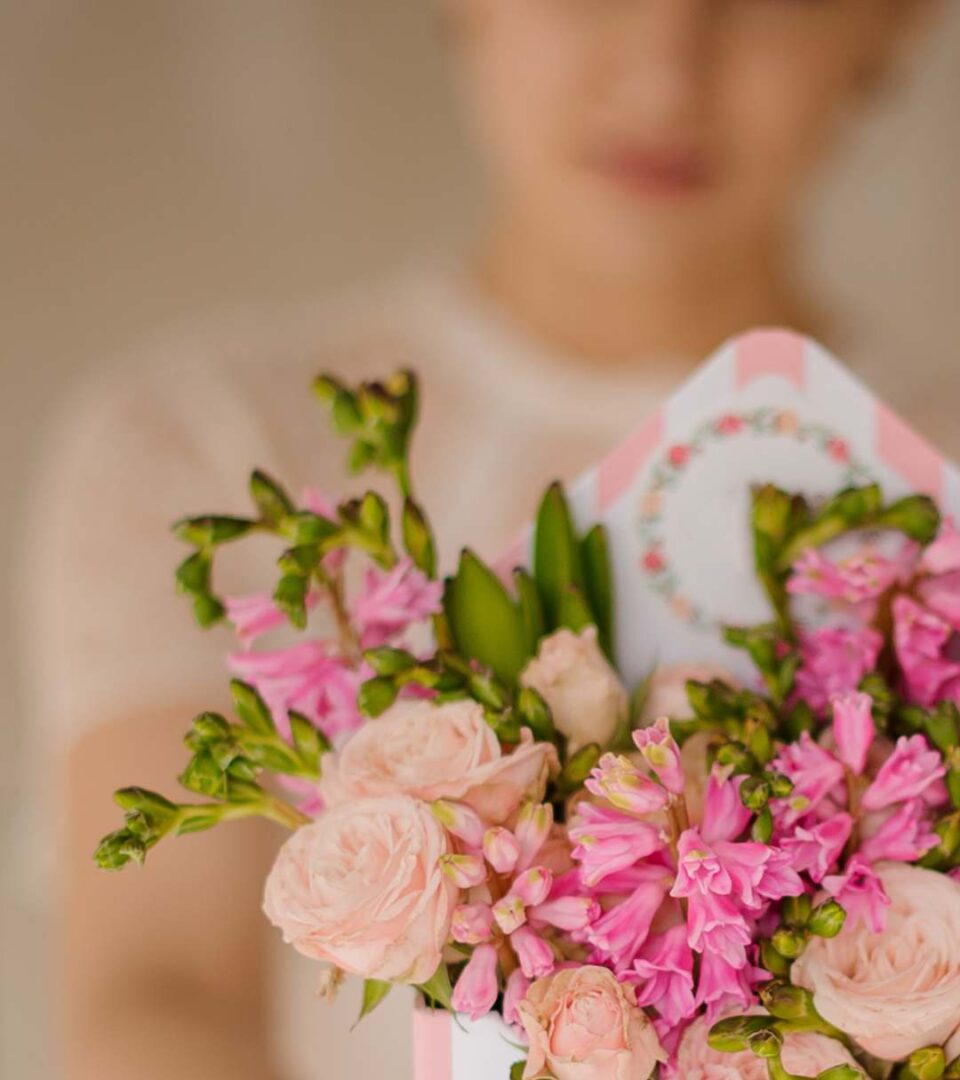 Spring Flower Arranging Stock Photo